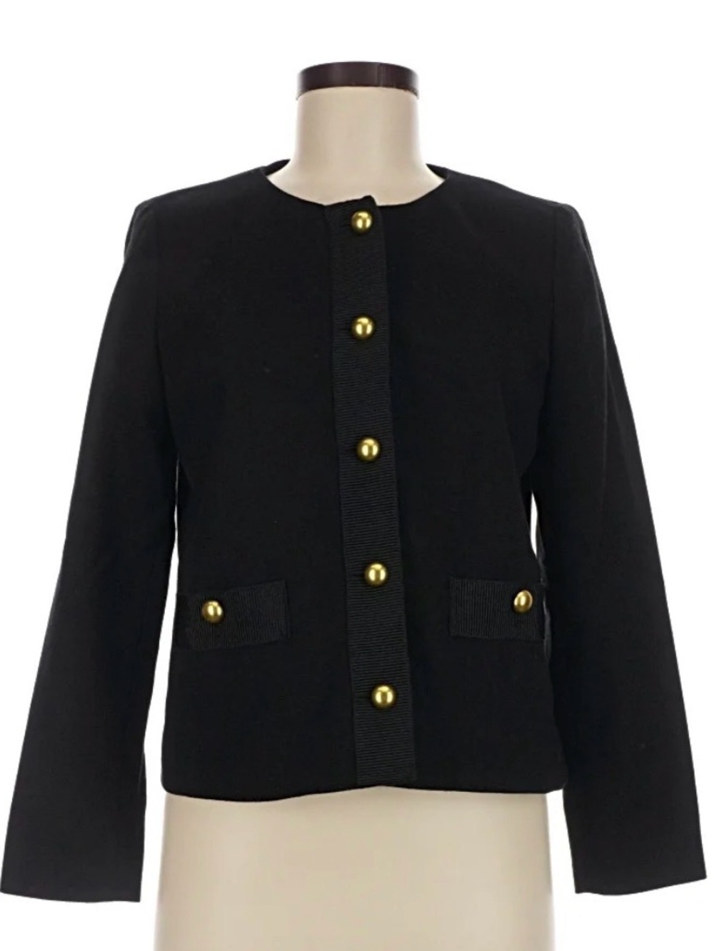 Talbots Black Jacket with Gold Buttons